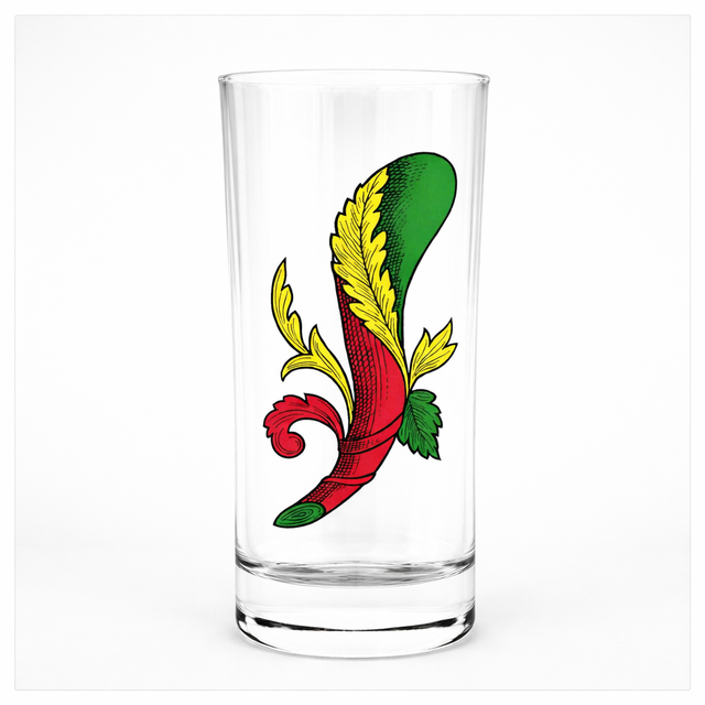 BICCHIERE CARTE NAPOLETANE FIGURE ASSO DI BASTONI